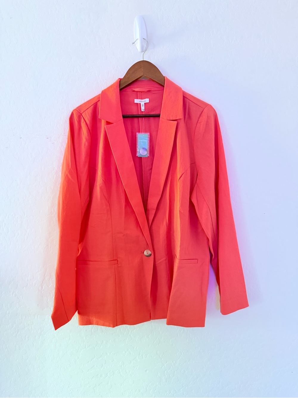 Maurices Coral Pink Single Button Blazer Size 0X New With Tags